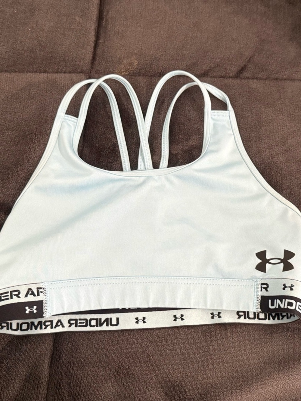 Under Armour Light Blue Sports Bra with Logo Band